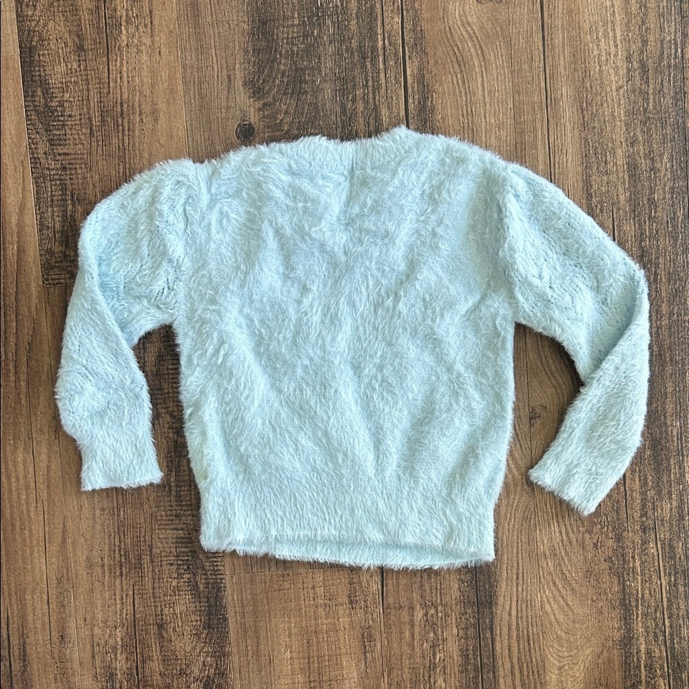 Cotton On Fuzzy Light Blue Kids Sweater - Picture 4 of 4